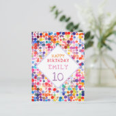 Leuke kleurrijke Waterverf Paint Blots Kids Verjaa Briefkaart (Staand voorkant)