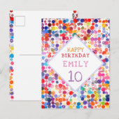 Leuke kleurrijke Waterverf Paint Blots Kids Verjaa Briefkaart (Voorkant / Achterkant)