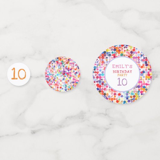 Leuke kleurrijke Waterverf Paint Blots Kids Verjaa Confetti (Voorkanten)