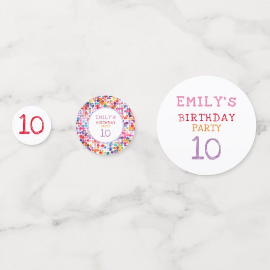 Leuke kleurrijke Waterverf Paint Blots Kids Verjaa Confetti (Achterkanten)