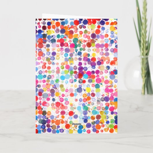 Leuke kleurrijke Waterverf Paint Blots Kids Verjaa Kaart (Achterkant)