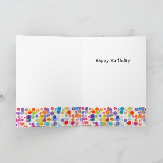 Leuke kleurrijke Waterverf Paint Blots Kids Verjaa Kaart (Binnen)