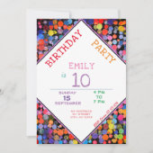 Leuke kleurrijke Waterverf Paint Blots Kids Verjaa Kaart (Voorkant)