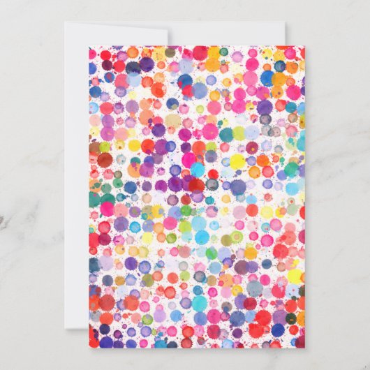 Leuke kleurrijke Waterverf Paint Blots Kids Verjaa Kaart (Achterkant)