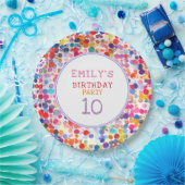 Leuke kleurrijke Waterverf Paint Blots Kids Verjaa Papieren Bordje (Feest)