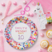 Leuke kleurrijke Waterverf Paint Blots Kids Verjaa Papieren Bordje (Feest)