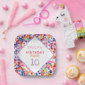 Leuke kleurrijke Waterverf Paint Blots Kids Verjaa Papieren Bordje (Feest)