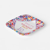 Leuke kleurrijke Waterverf Paint Blots Kids Verjaa Papieren Bordje (Gebogen)