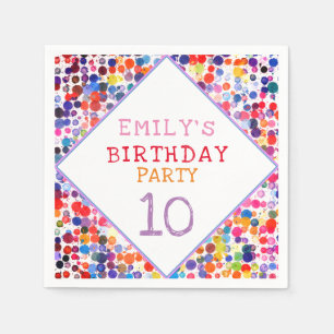 Leuke kleurrijke Waterverf Paint Blots Kids Verjaa Servet