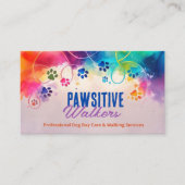 Leuke kleurrijke Waterverf Paw Prints Visitekaartje (Voorkant)