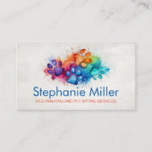 Leuke kleurrijke Waterverf Paw Prints Visitekaartje (Voorkant)