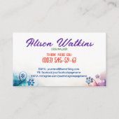 Leuke kleurrijke Waterverf Paw Prints Visitekaartje (Achterkant)