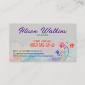 Leuke kleurrijke Waterverf Paw Prints Visitekaartje (Achterkant)