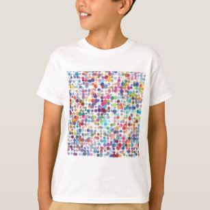 Leuke kleurrijke Waterverf regenboog polka dot T-shirt