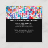 Leuke kleurrijke waterverf stippen vierkante visitekaartje (Achterkant)