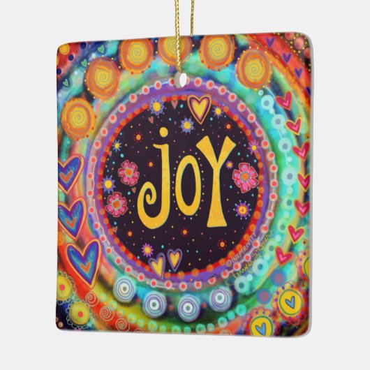 Leuke Kleurrijke Whimsical Joy Fun Inspirity Keramisch Ornament (Links)