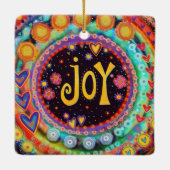 Leuke Kleurrijke Whimsical Joy Fun Inspirity Keramisch Ornament (Achterkant)