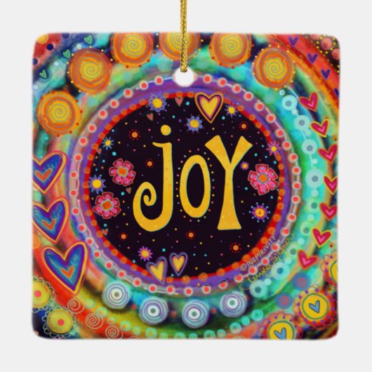 Leuke Kleurrijke Whimsical Joy Fun Inspirity Keramisch Ornament (Achterkant)