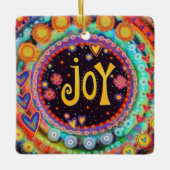 Leuke Kleurrijke Whimsical Joy Fun Inspirity Keramisch Ornament (Voorkant)