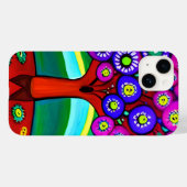 Leuke Kleurrijke Whimsical Volkskunst Case-Mate iPhone Case (Achterkant (horizontaal))