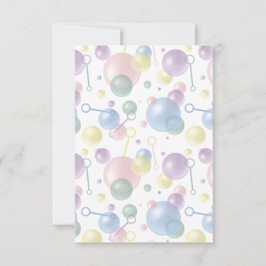 Leuke Kleurrijke Zeepbel Kinderverjaardagsfeestje Bedankkaart (Achterkant)