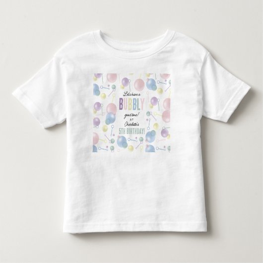 Leuke Kleurrijke Zeepbel Kinderverjaardagsfeestje Kinder Shirts (Voorkant)