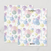 Leuke Kleurrijke Zeepbel Kinderverjaardagsfeestje Notitiekaartje (Voorkant / Achterkant)