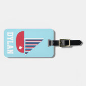 Leuke kleurrijke zeilboot nautisch voor kinderen bagagelabel (Voorkant horizontaal)