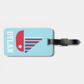 Leuke kleurrijke zeilboot nautisch voor kinderen bagagelabel (Achterkant horizontaal)