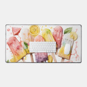 Leuke kleurrijke zomer ijsje Waterverf Bureaumat (Keyboard & Muis)