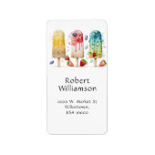 Leuke, kleurrijke zomer ijsjes etiket (Voorkant)