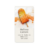 Leuke, kleurrijke zomer Sinaasappel ijsje Etiket (Voorkant)