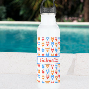Leuke Kleurrijke Zomer Zwembad Strand Persoonlijke Waterfles