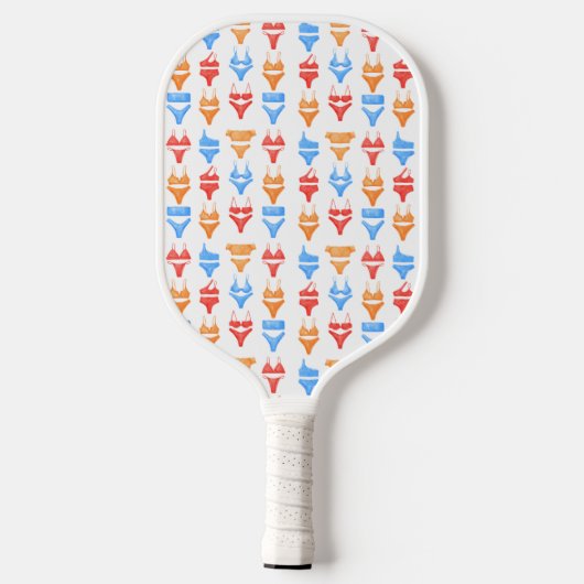 Leuke kleurrijke zomer zwemmen gepersonaliseerde v pickleball paddle (Achterkant)