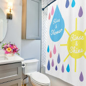 Leuke Kleurrijke Zon en Regen douche gordijnen met