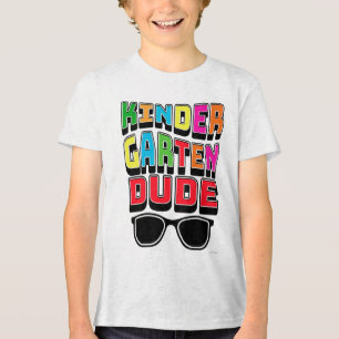 Leuke kleuter dude-ontwerp kleurrijke schoolvibe Tri-Blend shirt