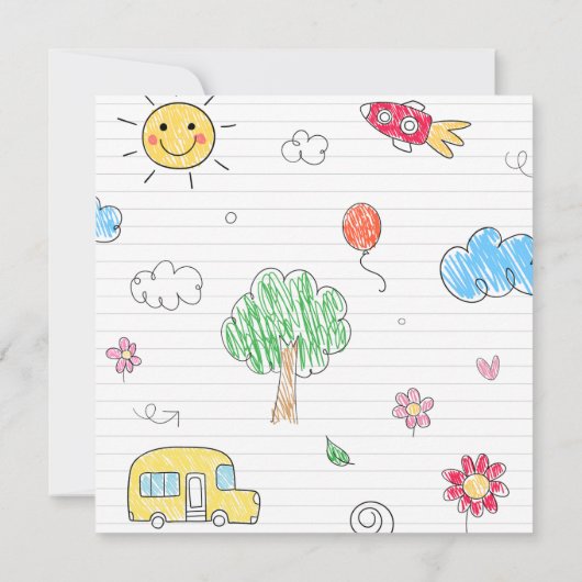 Leuke kleuterschool afstudeerfeest uitnodiging (Achterkant)