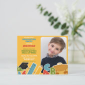 Leuke kleuterschool afstudeerfeest uitnodiging (Staand voorkant)