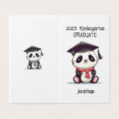 Leuke kleuterschool Afstuderen Panda Kaart (Buitenkant ongevouwen)