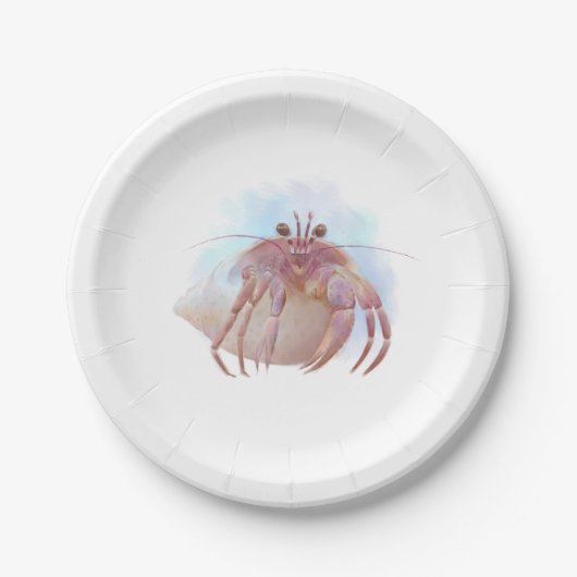 Leuke kluizenaar krab schets papieren bordje (Voorkant)