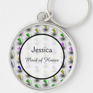 Leuke knikkers Kleurrijke Patroon Wedding Keepsake Sleutelhanger