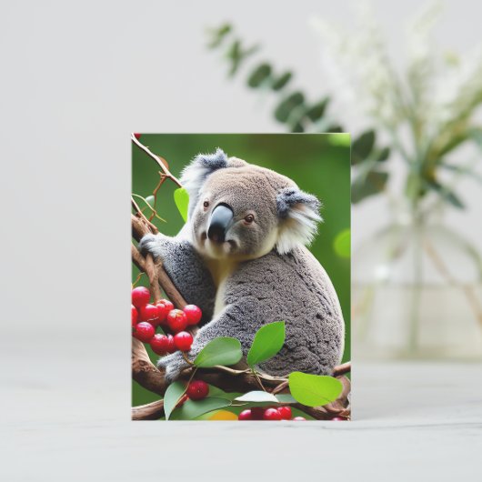 Leuke Koala Beer achtergrond briefkaart (Staand voorkant)