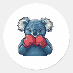 Leuke Koala Beer boksen voor een Champion en Bokse Ronde Sticker