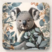 Leuke koala eucalyptus bladeren bier onderzetter (Voorkant)