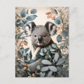 Leuke koala eucalyptus bladeren briefkaart (Voorkant)