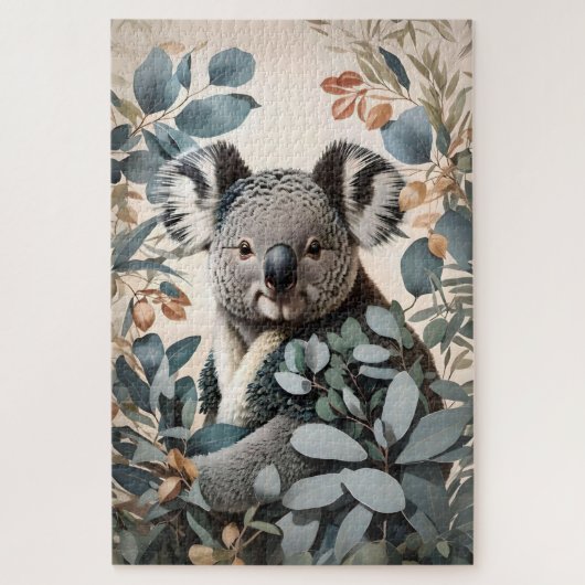 Leuke koala eucalyptus bladeren legpuzzel (Verticaal)