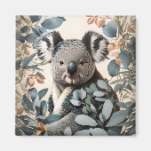Leuke koala eucalyptus bladeren magneet (Voorkant)