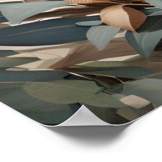 Leuke koala eucalyptus bladeren poster (Hoek)