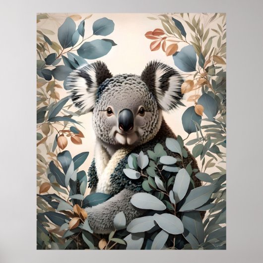 Leuke koala eucalyptus bladeren poster (Voorkant)