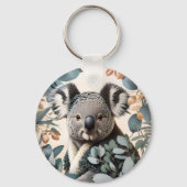 Leuke koala eucalyptus bladeren sleutelhanger (Voorkant)